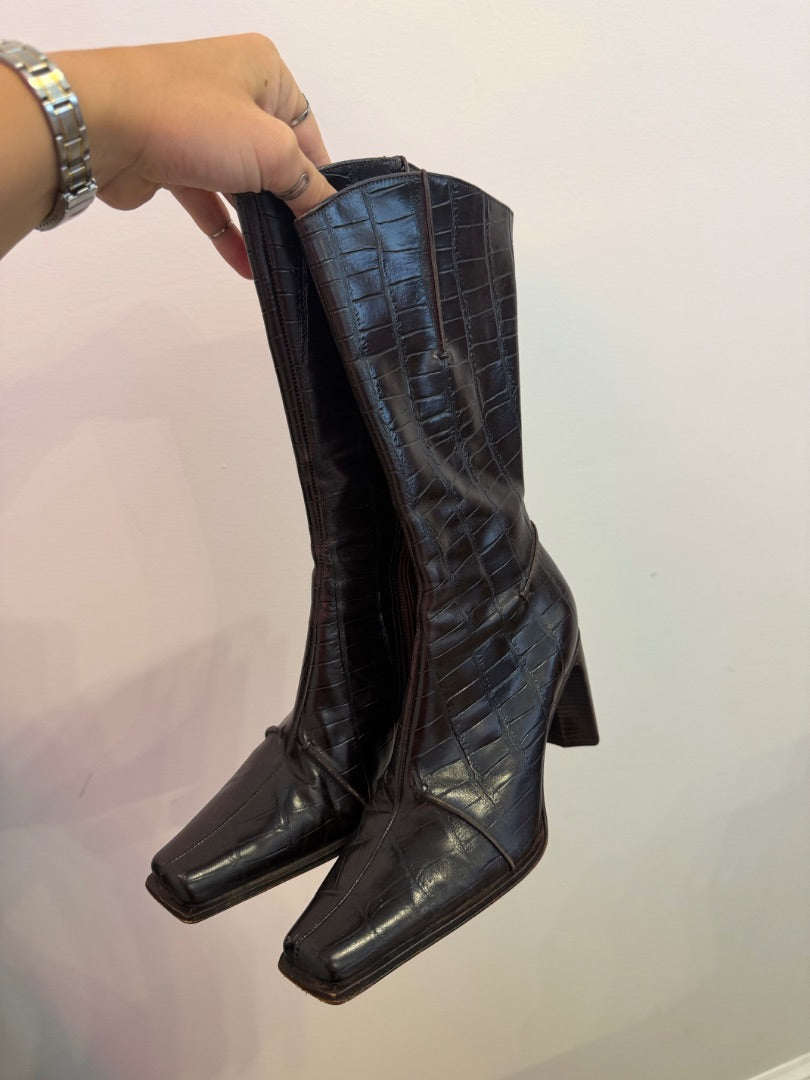 *Antonia Melani | Leather Heel Boots (7.5)
