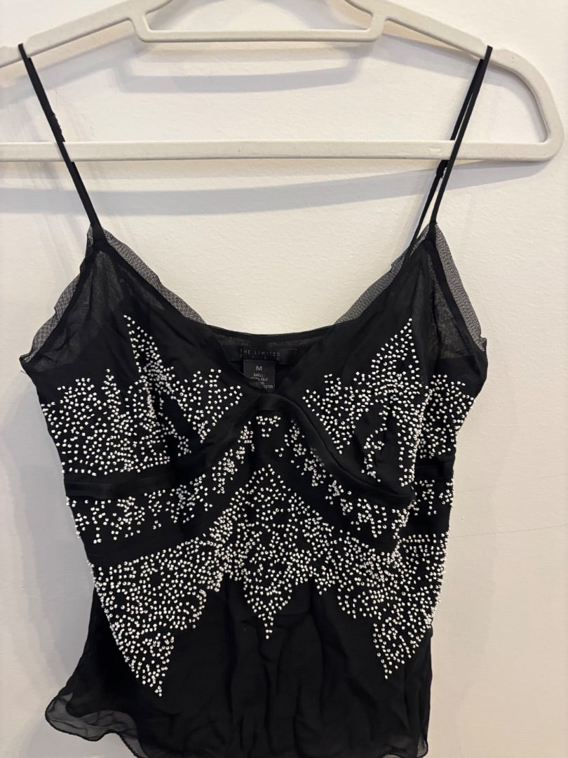 *The Limited | Silk Beaded Tank (M)