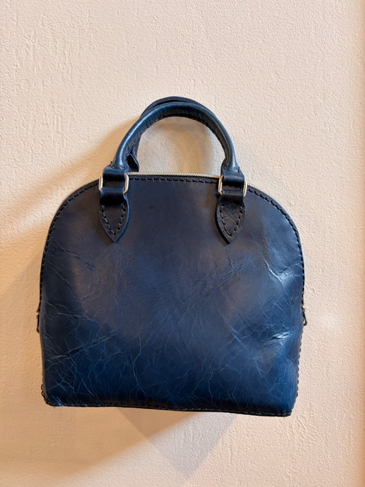 *Handmade Leather | Top Handle Purse (Navy)