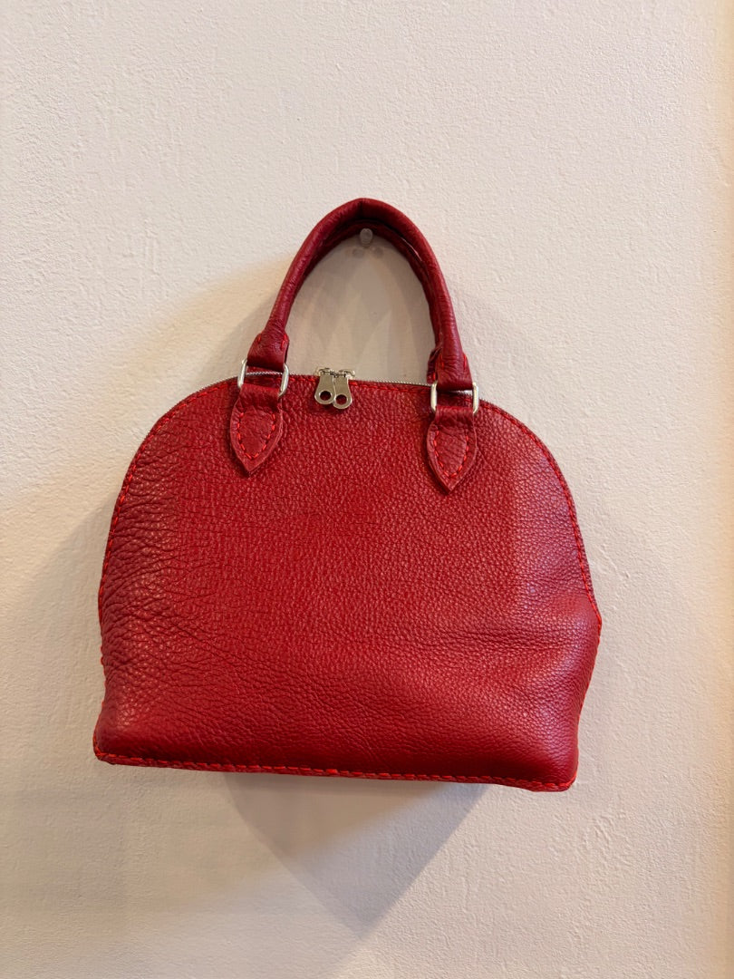 *Handmade Leather | Top Handle Purse (Red)