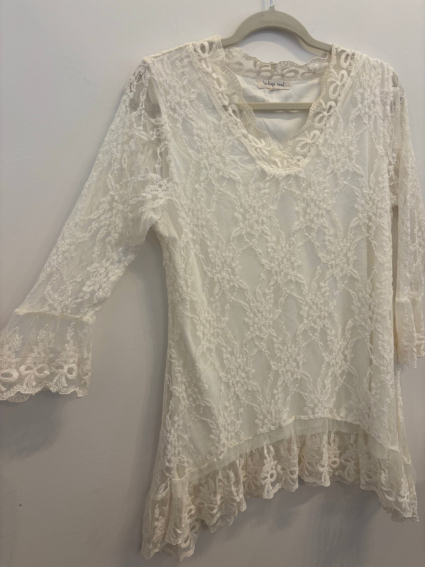 *Indigo Soul | Boho Lace Top (L)