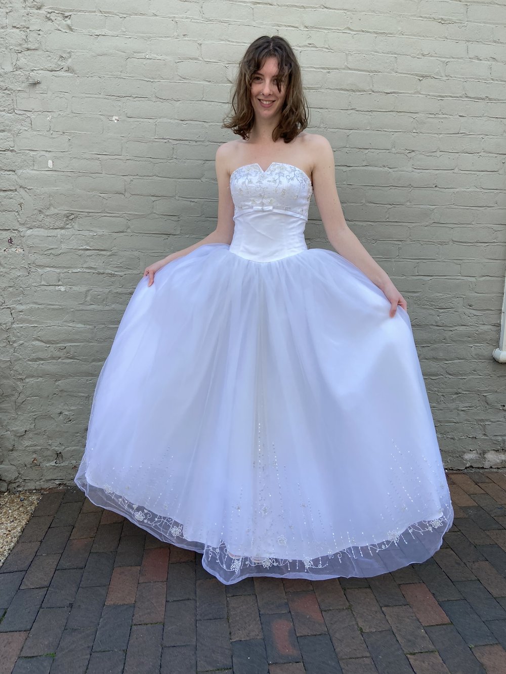 Samantha: 2000s Strapless Ballgown with Tulle Skirt