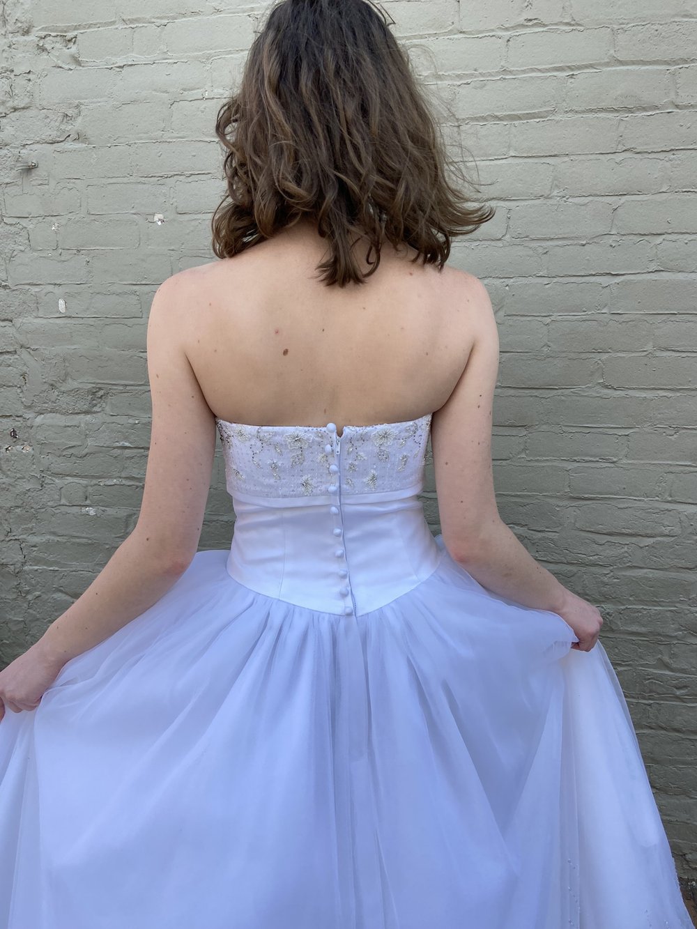 Samantha: 2000s Strapless Ballgown with Tulle Skirt