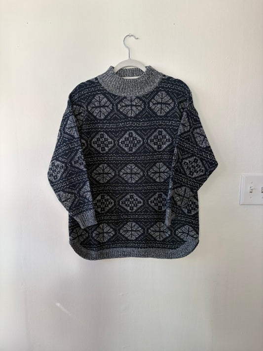 1980s Geometric Mockneck Sweater