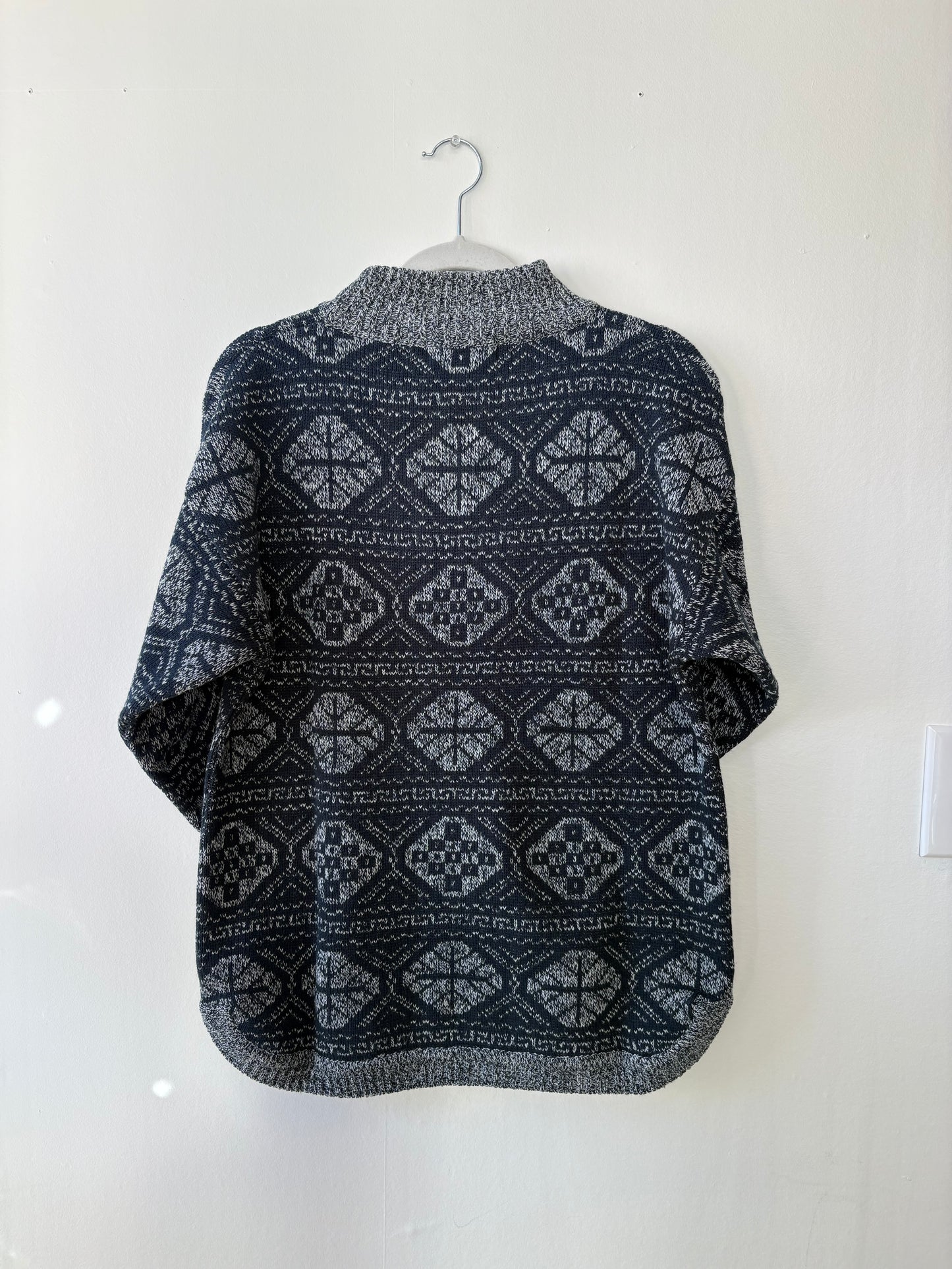 1980s Geometric Mockneck Sweater