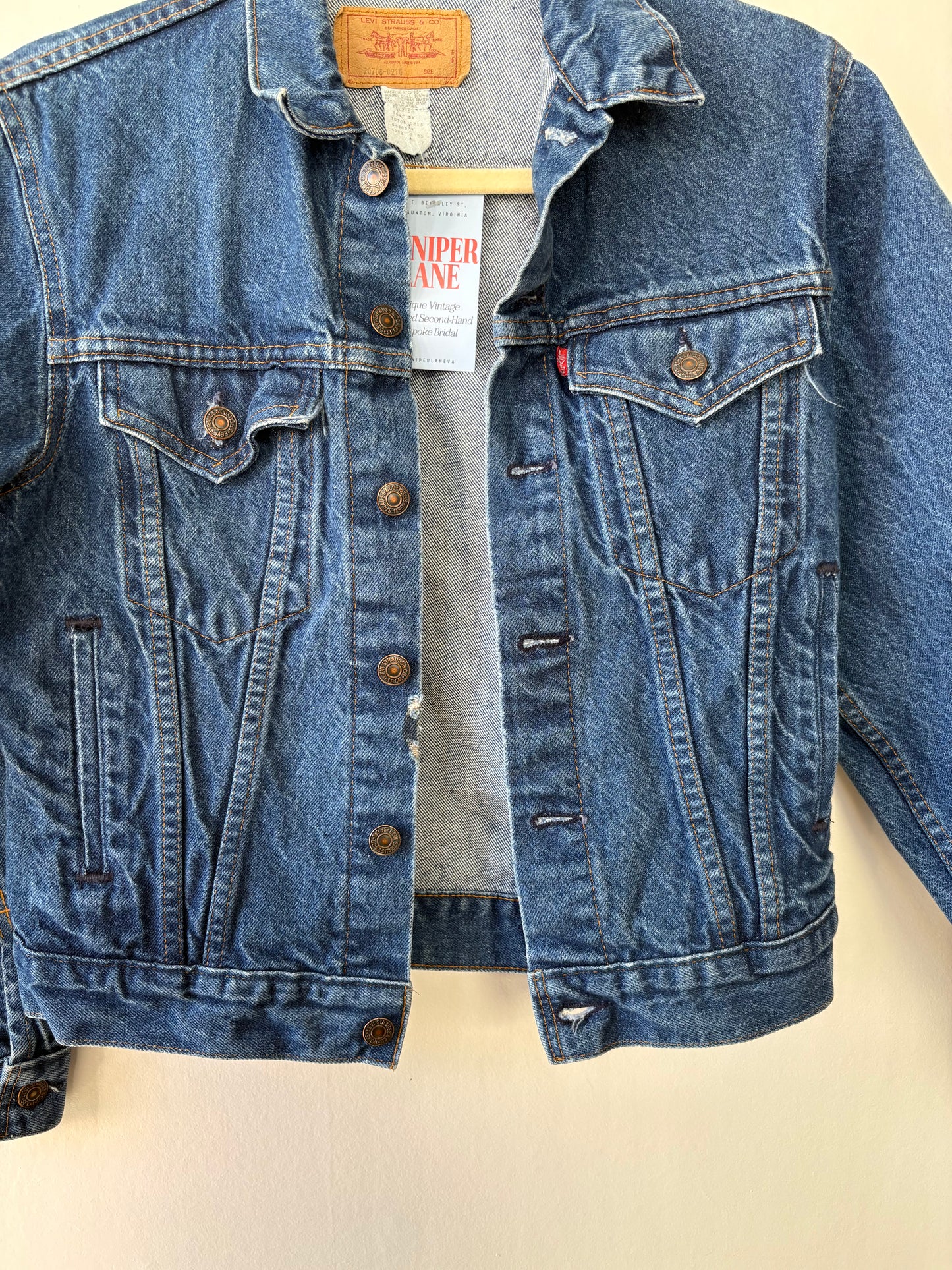 1990s Levi's Fitted Jean Jacket: Dark Wash