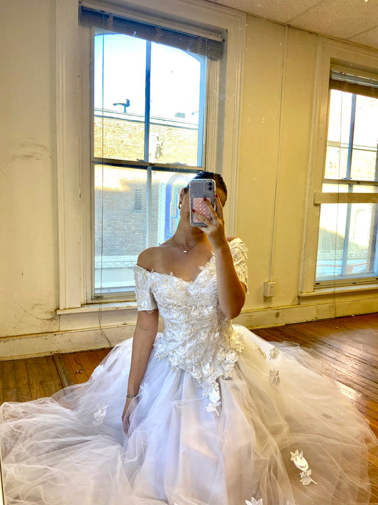 1990s Tulle Ballgown with Tulip Appliques