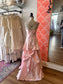 Baby Pink Strapless Bustled Gown (S)