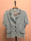 Linen Blue Top W/ Black Detailing (L)