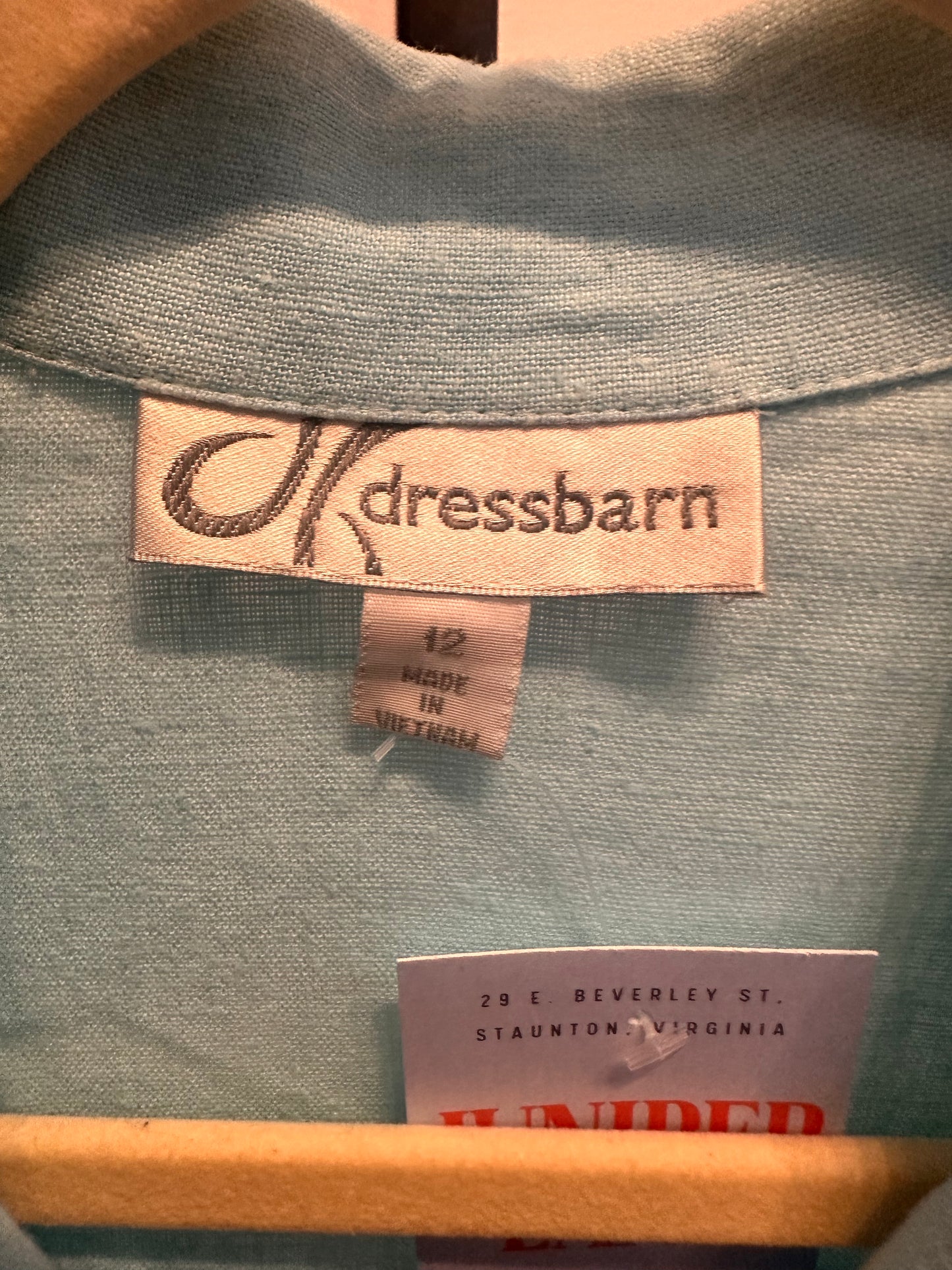 Linen Blue Top W/ Black Detailing (L)