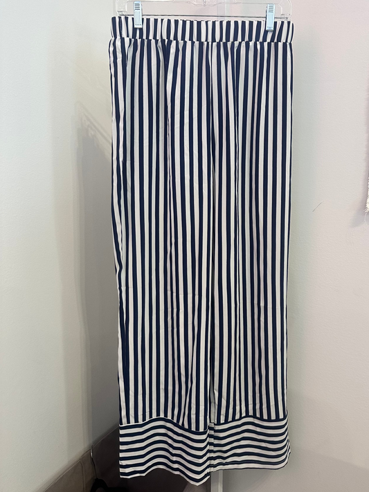 Navy & White Stripe Pants (M)