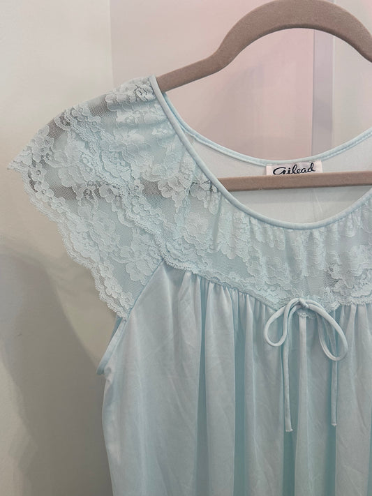 Teal & Lace Slip Nighty (M)