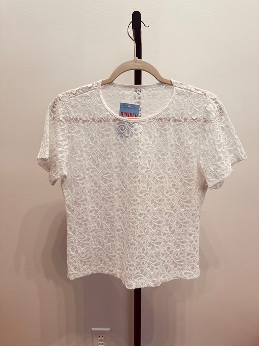 Sheer White Lace Top (M)