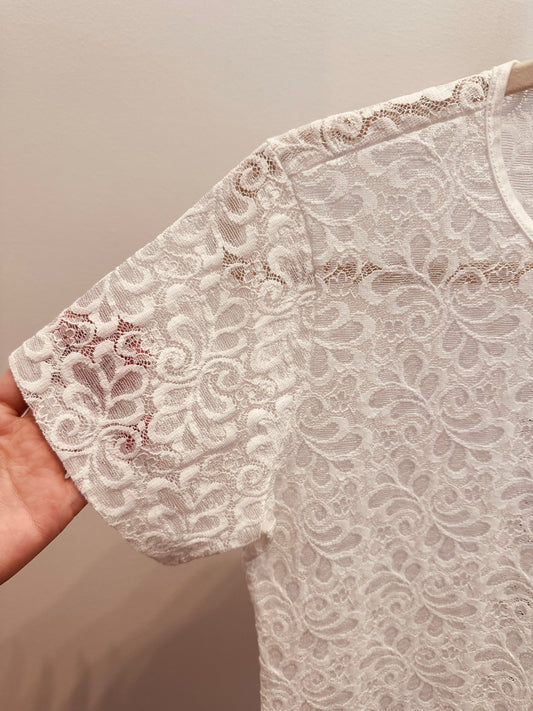Sheer White Lace Top (M)