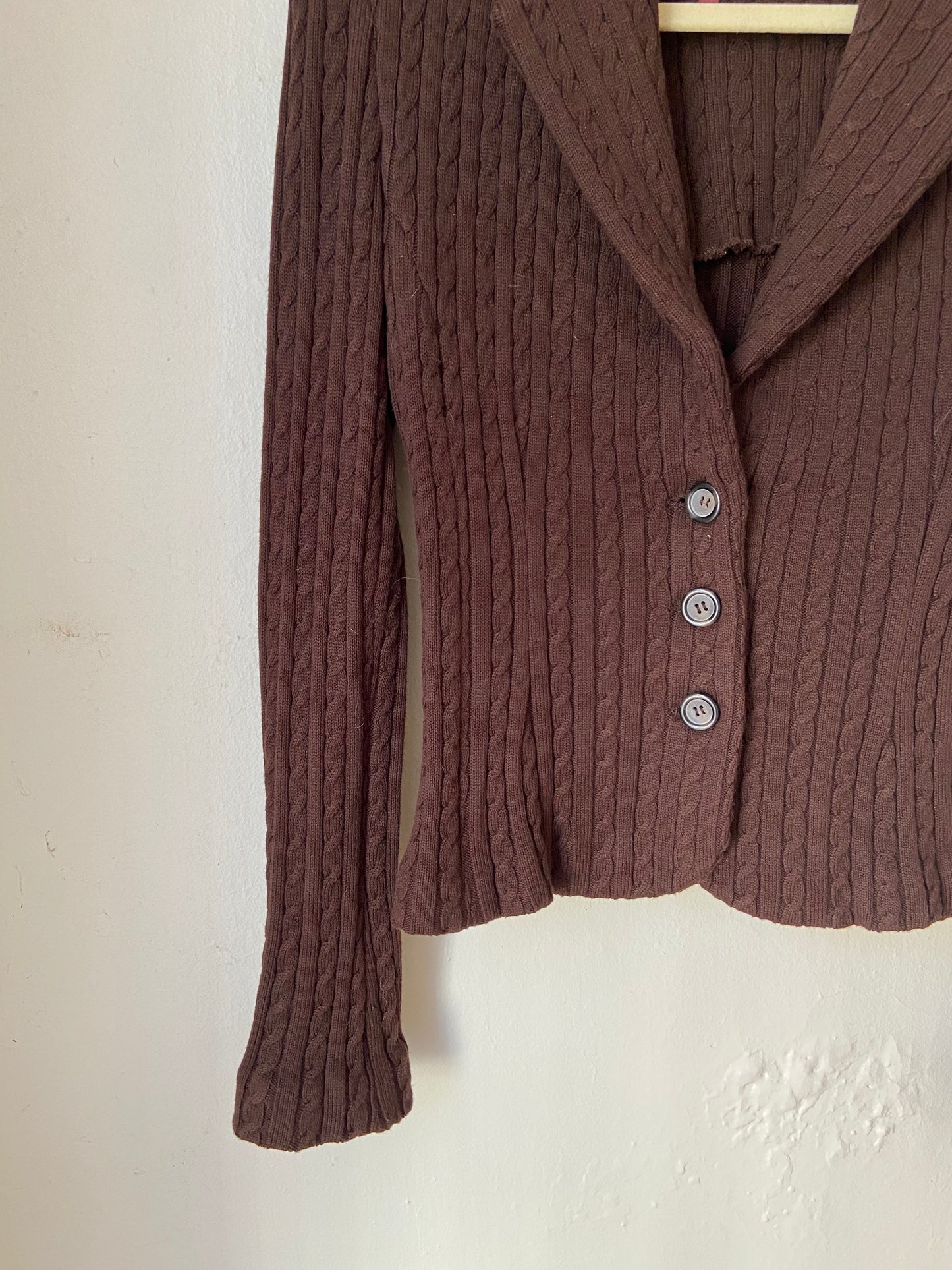 525 America Brown Fitted Cardigan (M)