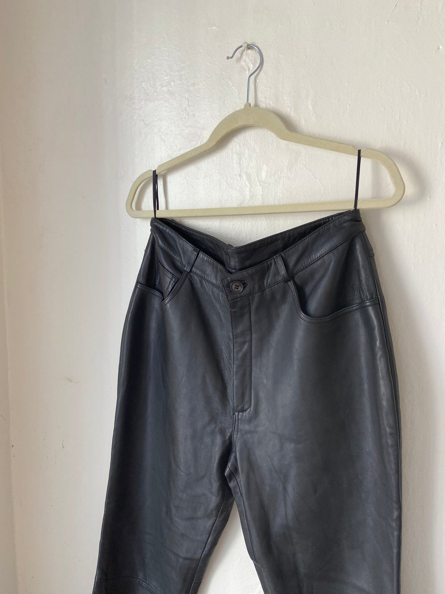 IZZI Black Leather Pants (Size 10)