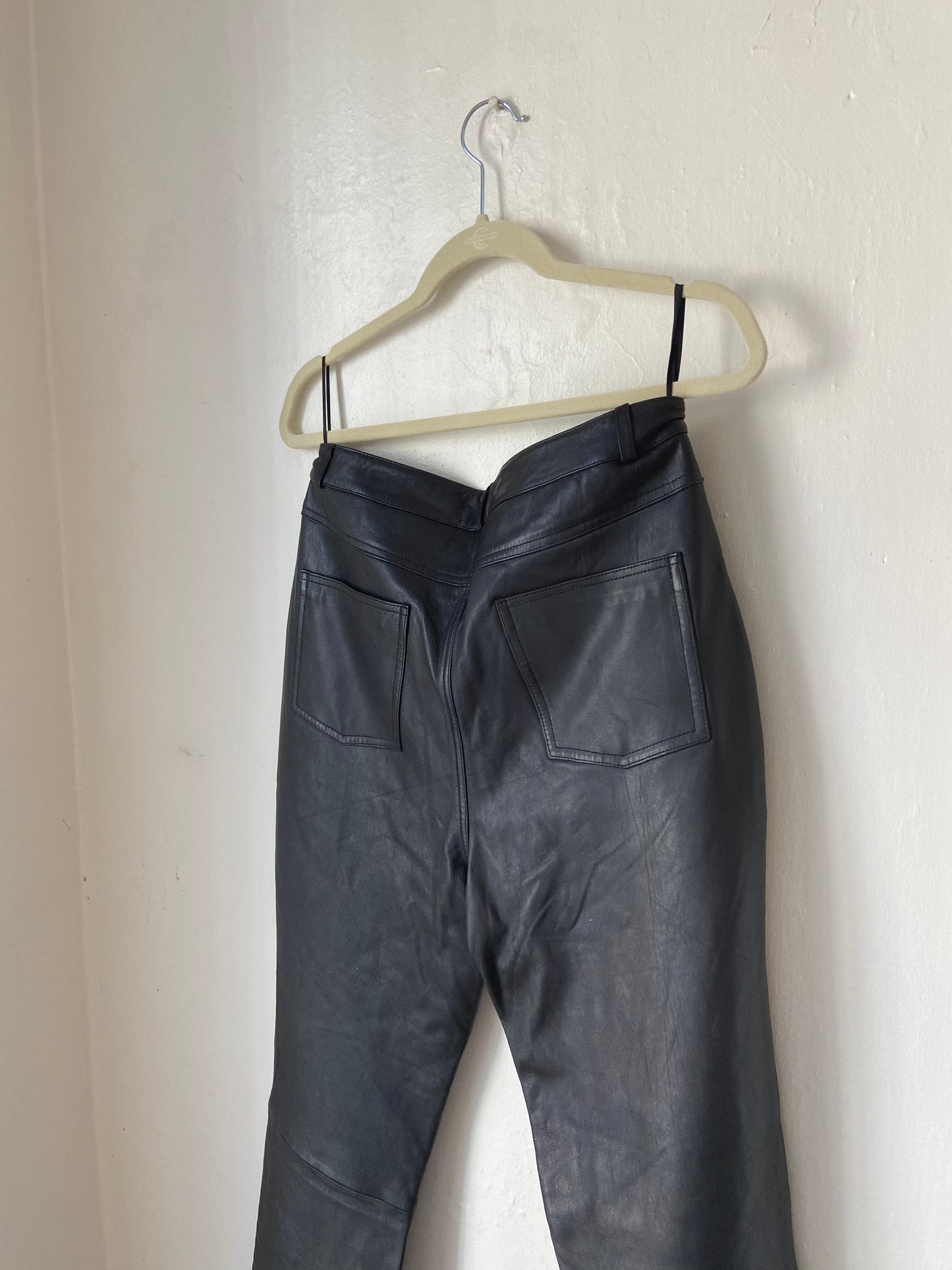 IZZI Black Leather Pants (Size 10)