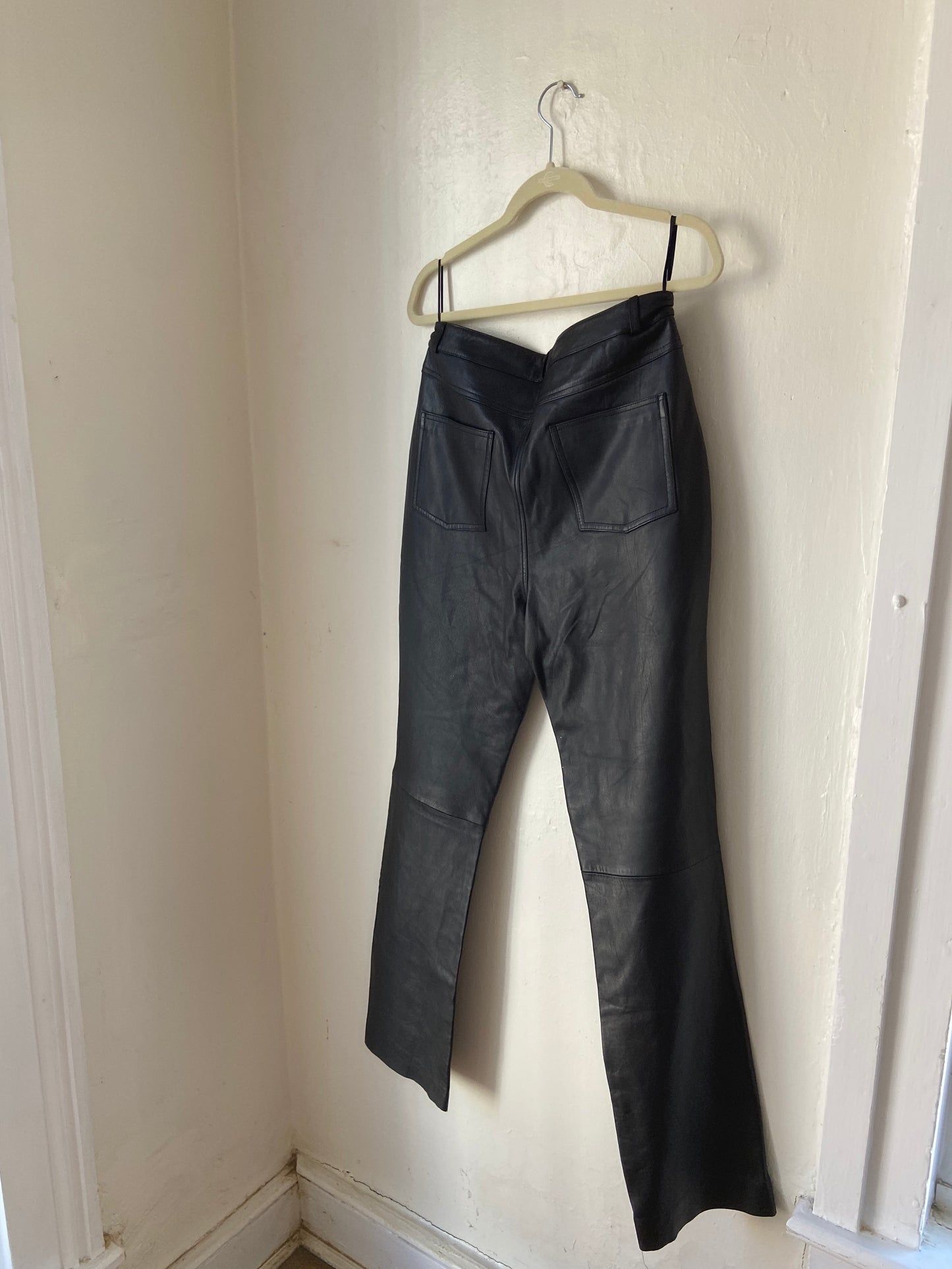 IZZI Black Leather Pants (Size 10)