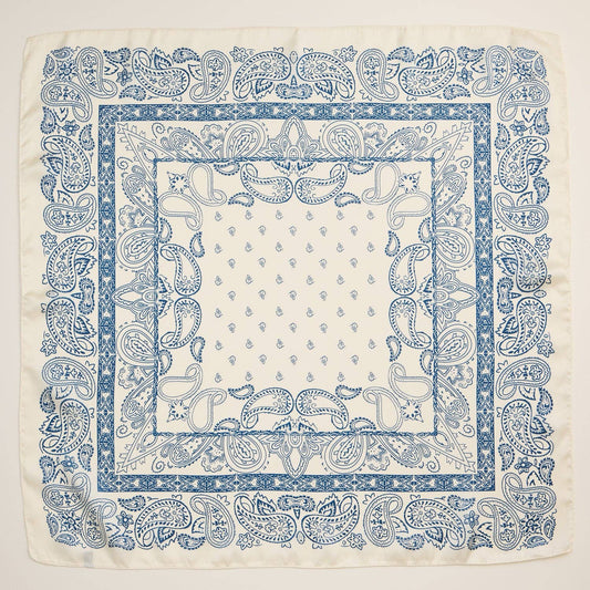 Silk Texture Paisley Bandana Square Scarf for Men & Women