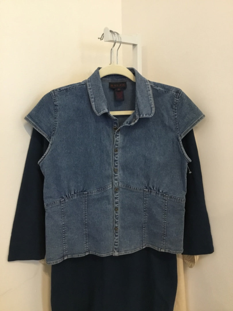 *Ralph Lauren | Blue Fitted Denim Top (M)