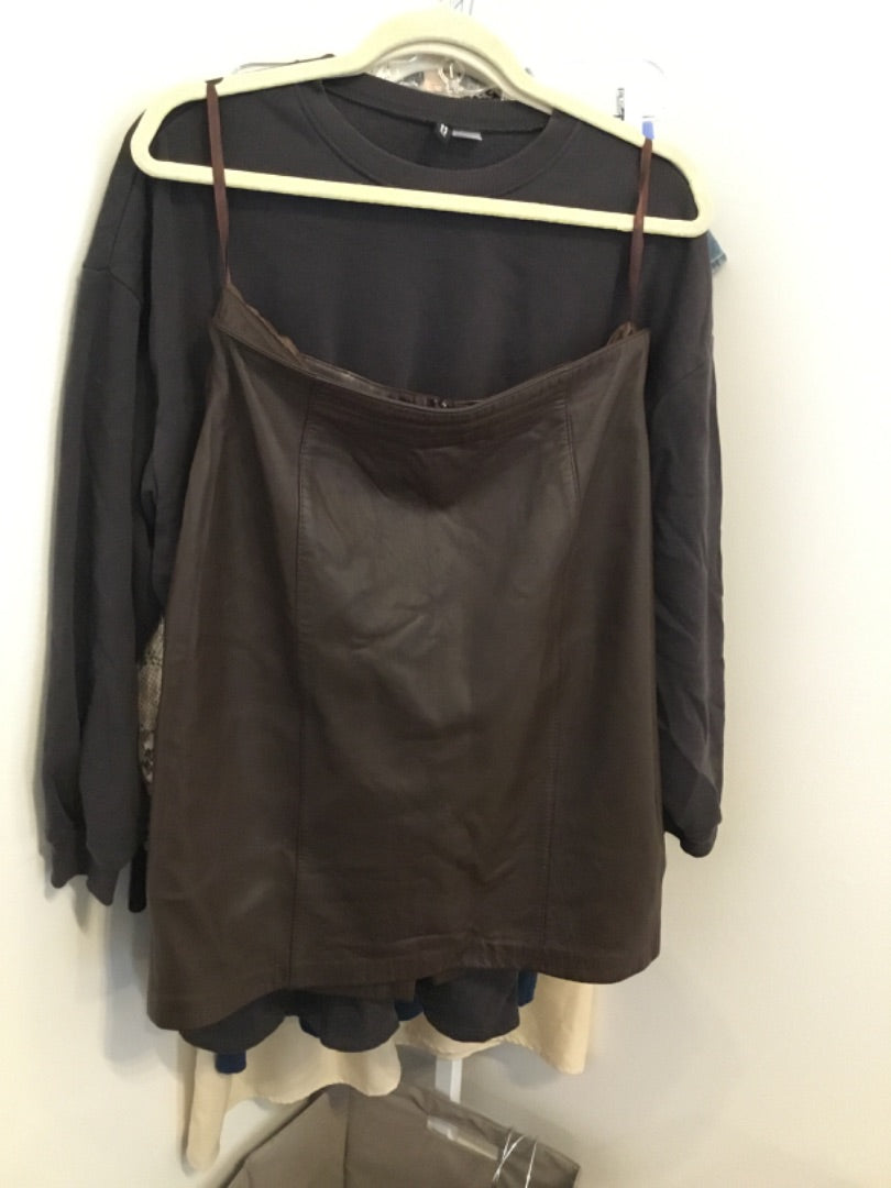 *Lord Taylor | Brown Leather Skirt (L)