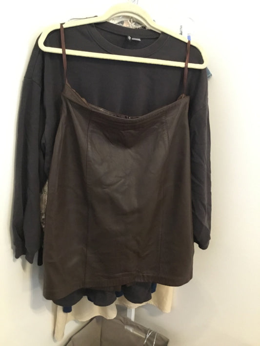 *Lord Taylor | Brown Leather Skirt (L)