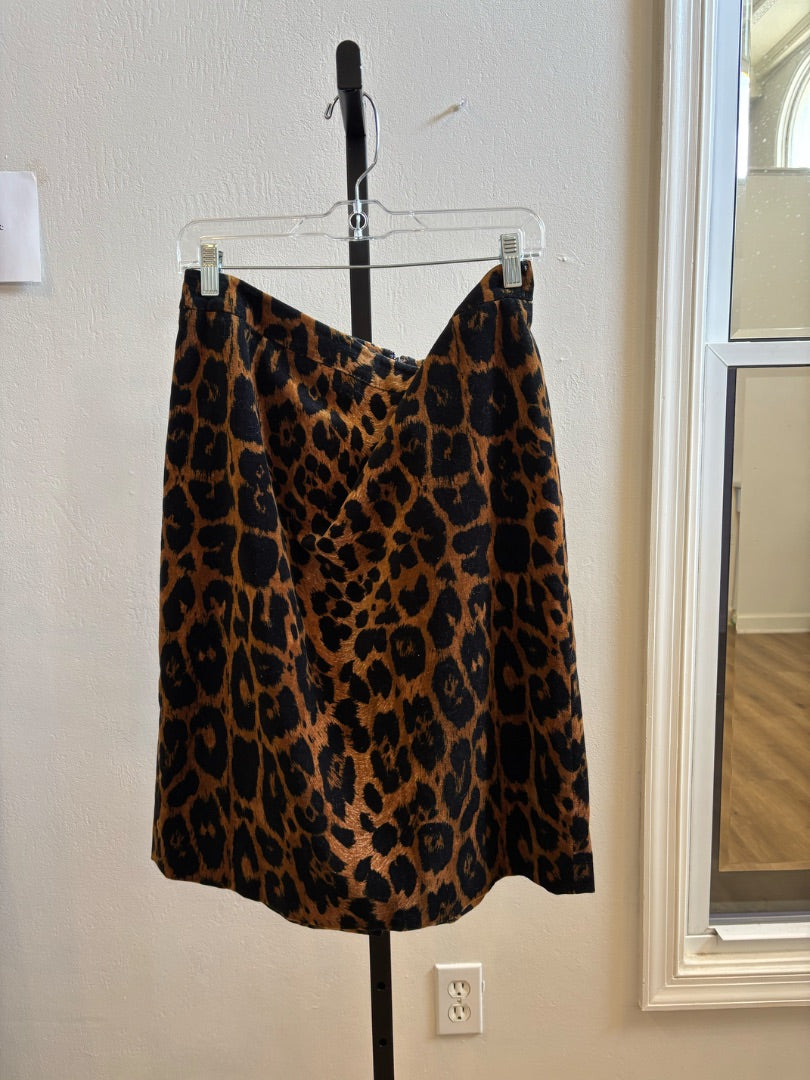 *Talbots | Velvet Leopard Skirt (12)