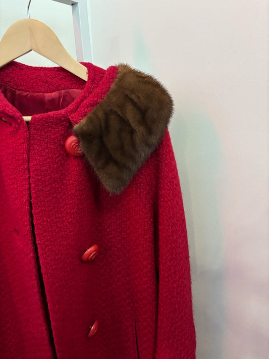 *Chevy Chase | Wool Coat, Fur Collar (S)