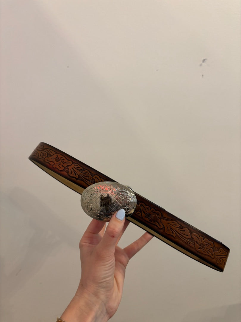 *VTG | Stamped Leather Belt (S)