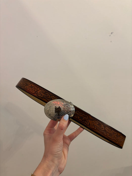 *VTG | Stamped Leather Belt (S)
